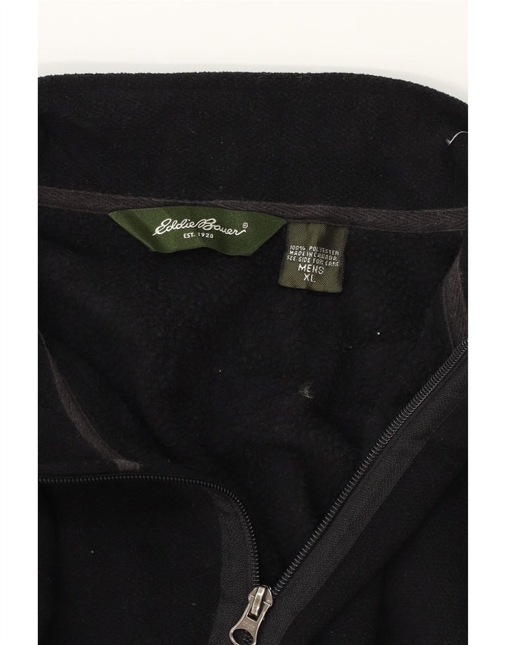 EDDIE BAUER Mens Zip Neck Sweatshirt Jumper XL Black Polyester Vintage Eddie Bauer and Second-Hand Eddie Bauer from Messina Hembry 