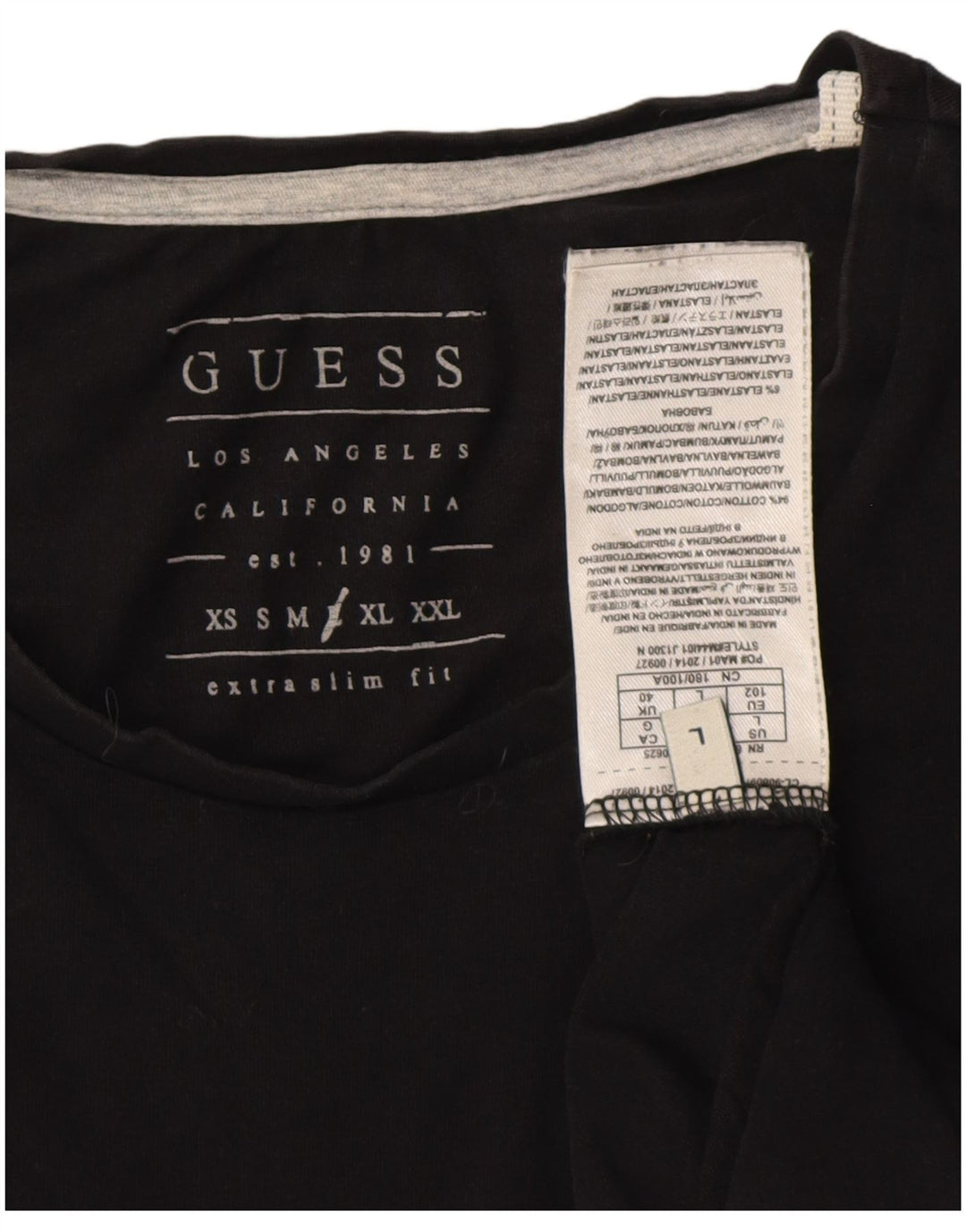Ανδρικό T-Shirt Guess Top μεγάλο μαύρο βαμβακερό