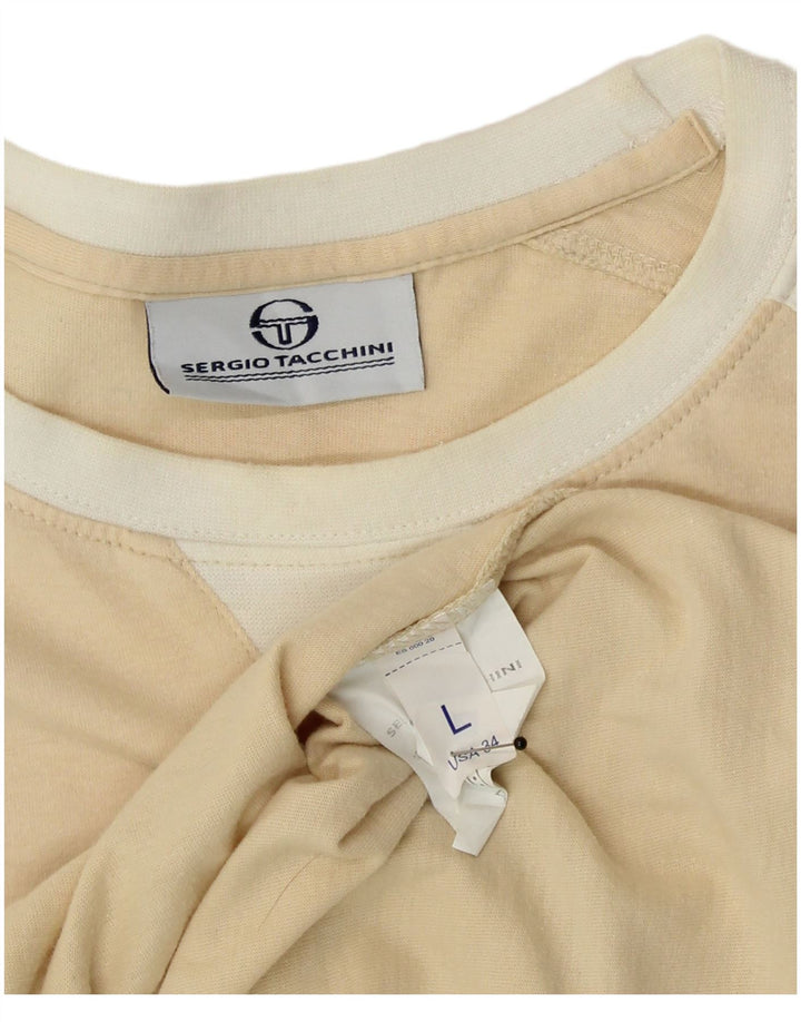 Sergio Tacchini Ανδρικό T-Shirt Top μεγάλο μπεζ βαμβακερό
