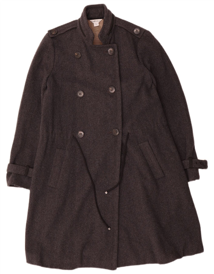 Marella Γυναικείο Military Double Breasted παλτό UK 10 Small Grey Wool