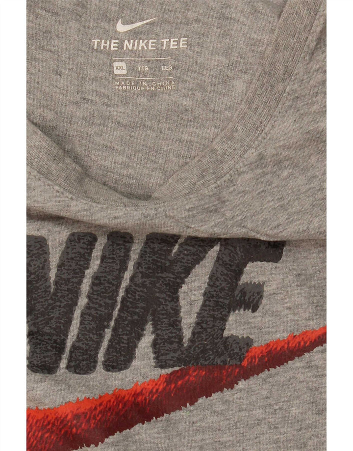 Ανδρικό γραφικό μπλουζάκι Nike τοπ 2XL σε γκρι φλιτζάνι