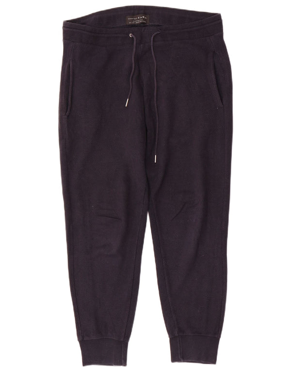 Ανδρική φόρμα Zara Παντελόνι Joggers Μεγάλο Ναυτικό Μπλε Βαμβακερό