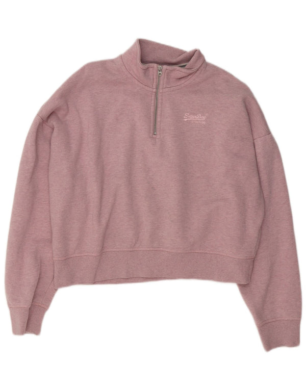 Superdry γυναικεία φούτερ με μεγάλα μεγέθη Crop Jumper UK 16 Large Pink Flecked