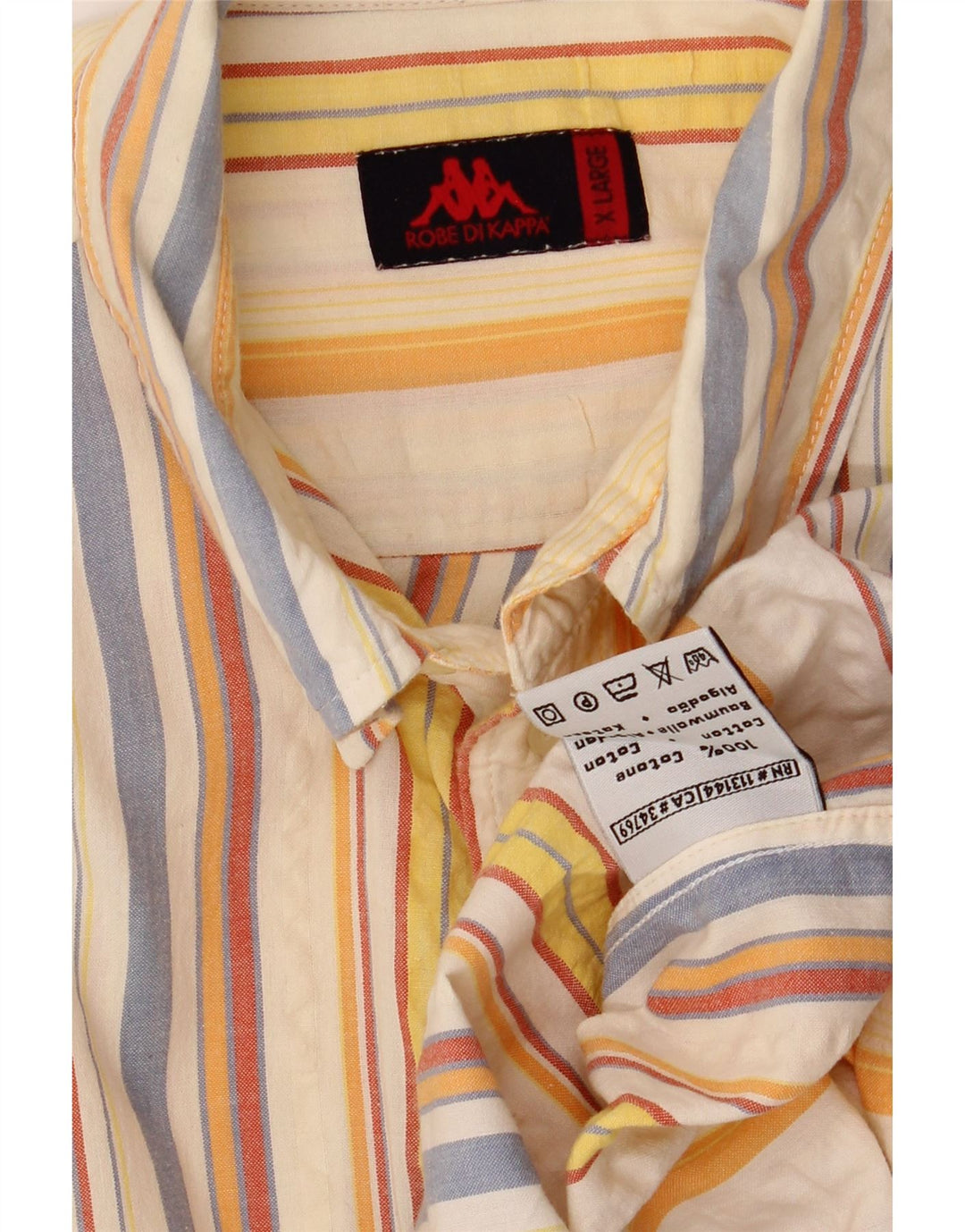 KAPPA Ανδρικό κοντομάνικο πουκάμισο XL πολύχρωμο βαμβακερό ριγέ