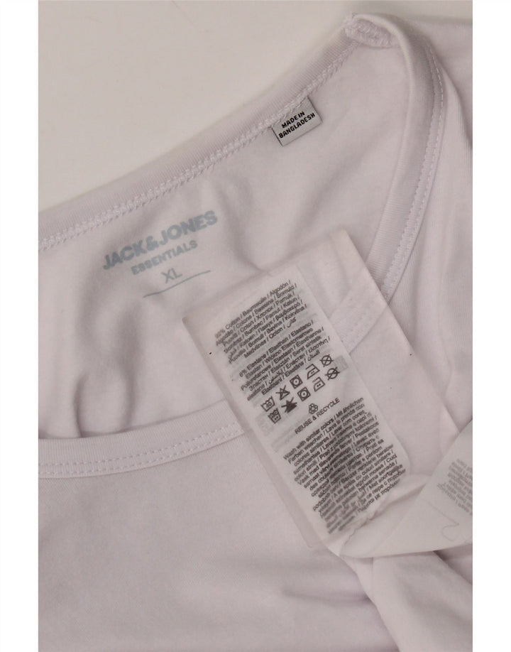 Ανδρικό μπλουζάκι Jack & Jones μακρυμάνικο XL λευκό βαμβακερό