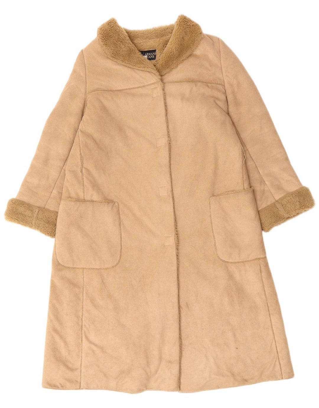 ARMANI Γυναικείο Παλτό Sherpa UK 16 Large Beige