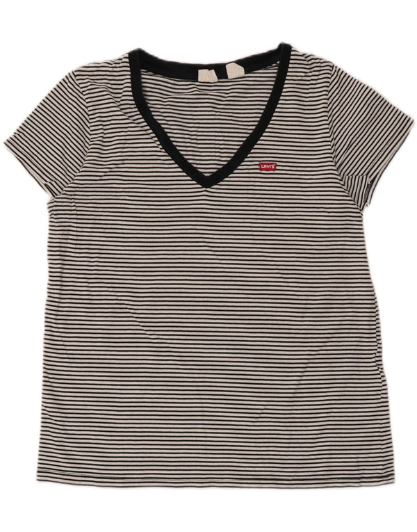 Γυναικείο T-Shirt Levi's Top UK 14 Large Black Ripe Cotton