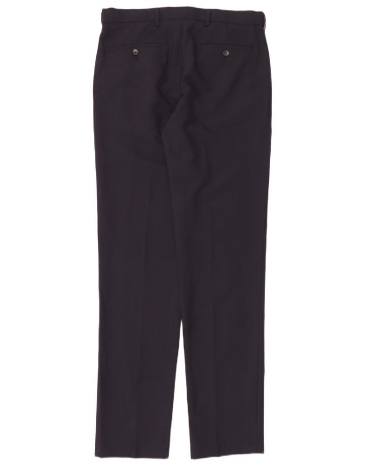 Marks & Spencer Ανδρικό παντελόνι Chino με κανονική εφαρμογή W32 L35 Navy Blue Polyester