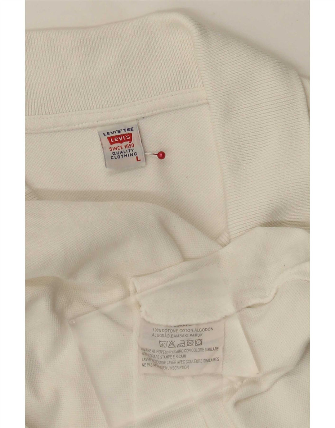 Ανδρικό πουκάμισο πόλο Levi's μεγάλο λευκό βαμβακερό