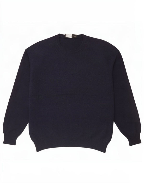 Ανδρικό πουλόβερ Zara με λαιμόκοψη XL Navy Blue Wool