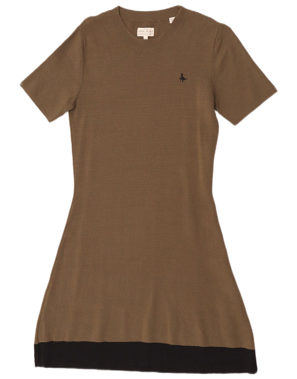Γυναικείο κοντομάνικο φόρεμα Jack Wills UK 12 Medium Khaki Colourblock