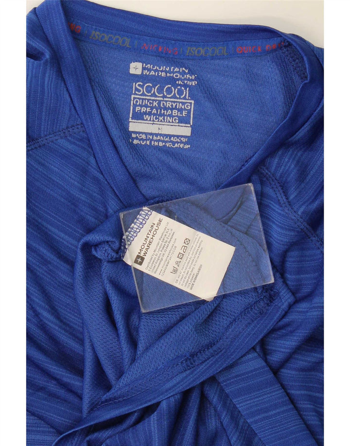 Mountain Warehouse Ανδρικό IsoCool T-Shirt Top Μικρό Μπλε Ριγέ Πολυεστέρας