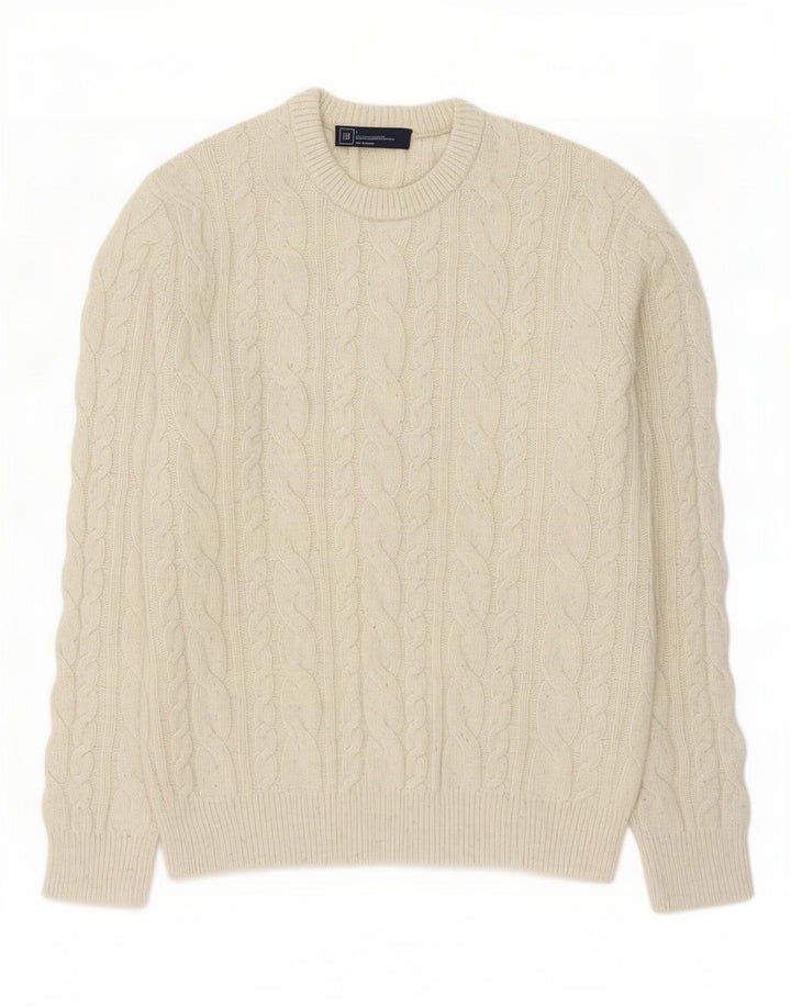 Ανδρικό πουλόβερ Gap Crew Neck Jumper Μεγάλο μπεζ μαλλί αρνιού