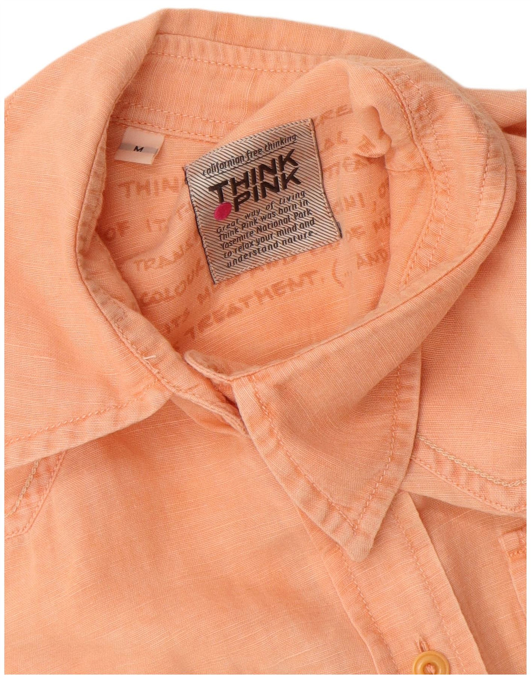 Think Pink γυναικείο αμάνικο πουκάμισο UK 12 μεσαίου πορτοκαλί βαμβακερό