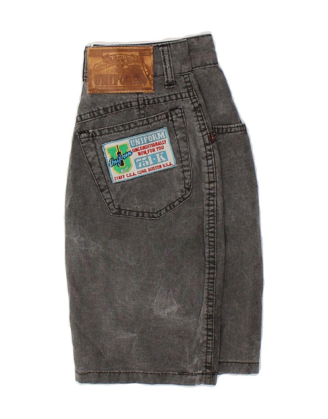 UNIFORM Womens Denim Skirt W24 XS Grey Vintage Uniform and Second-Hand Uniform from Messina Hembry 