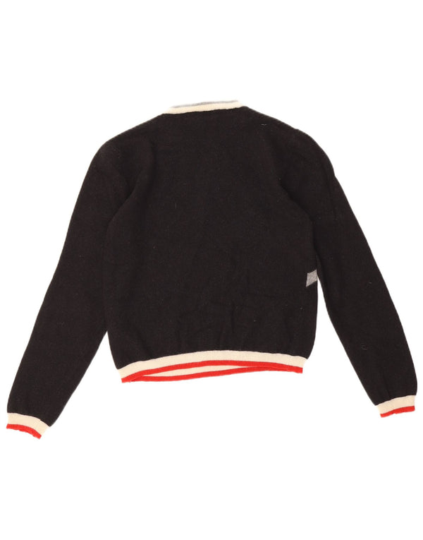Fred Perry Γυναικείο πουλόβερ Crop Crew Neck Jumper UK 4 XS Μαύρο γεωμετρικό