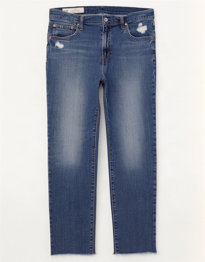Gap Womens Girlfriend Distressed Ψηλόμεσο Ψηλό Τζιν W30 L27 Μπλε