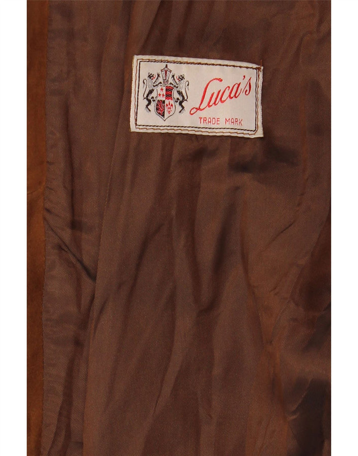 Vintage γυναικείο τζάκετ σουέντ 3 κουμπιών IT 50 XL καφέ δέρμα