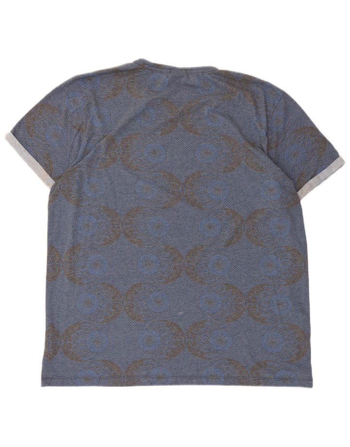 Jack & Jones Ανδρικό γραφικό T-Shirt Top 2XL Μπλε γεωμετρικό πολυεστέρα