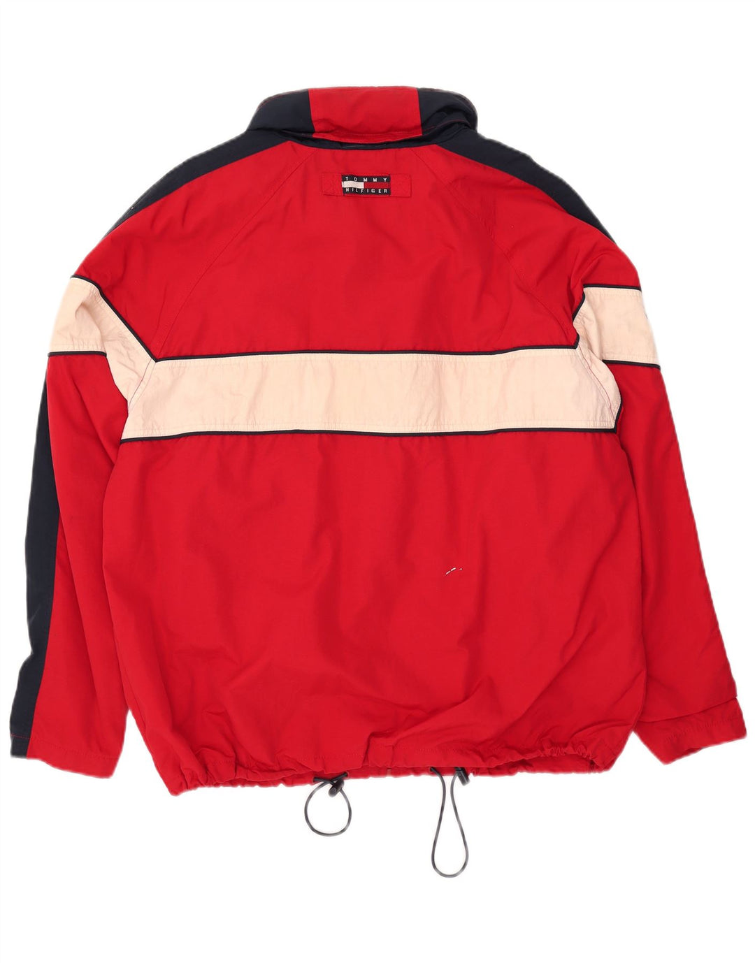 Tommy Hilfiger Ανδρικό μπουφάν βροχής με κουκούλα UK 40 Large Red Colourblock Nylon
