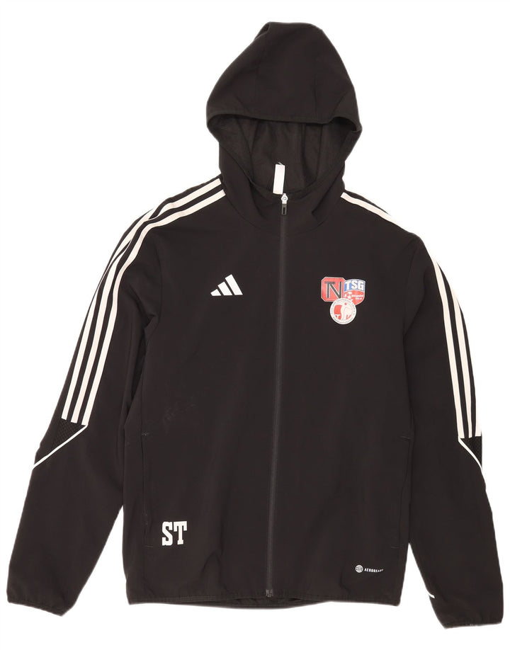Ανδρική φόρμα αθλητικής φόρμας Adidas με γραφική κουκούλα Top Jacket Small Black Polyester