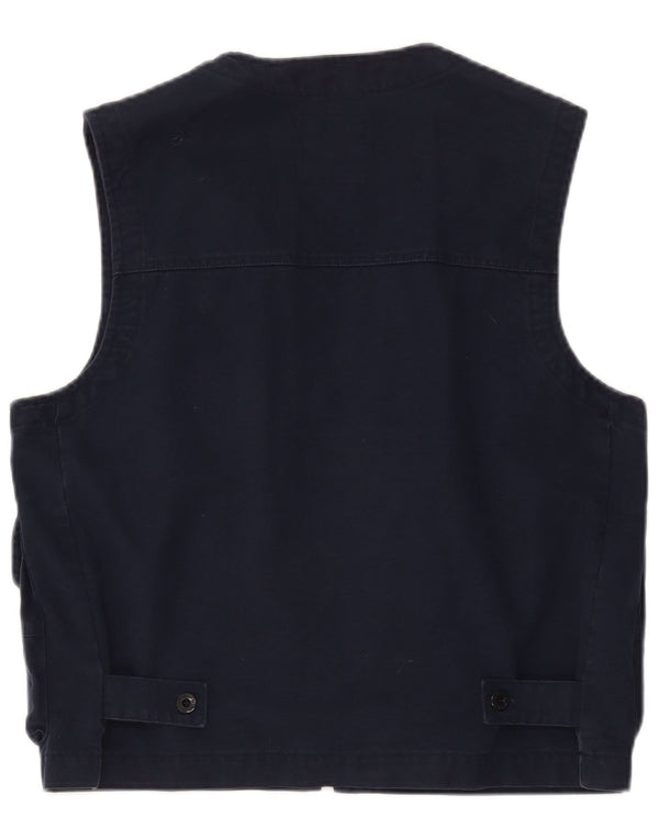 Weipper Mens Utility Gilet UK 38 Medium Navy Blue Cotton
