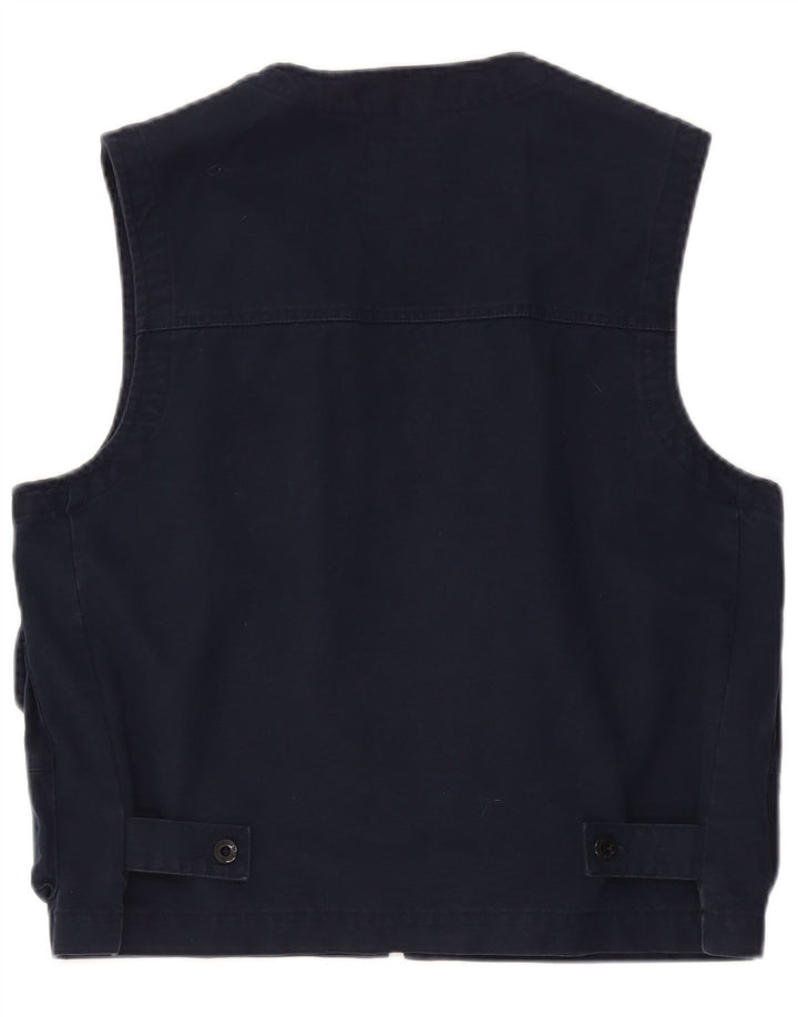 Weipper Mens Utility Gilet UK 38 Medium Navy Blue Cotton