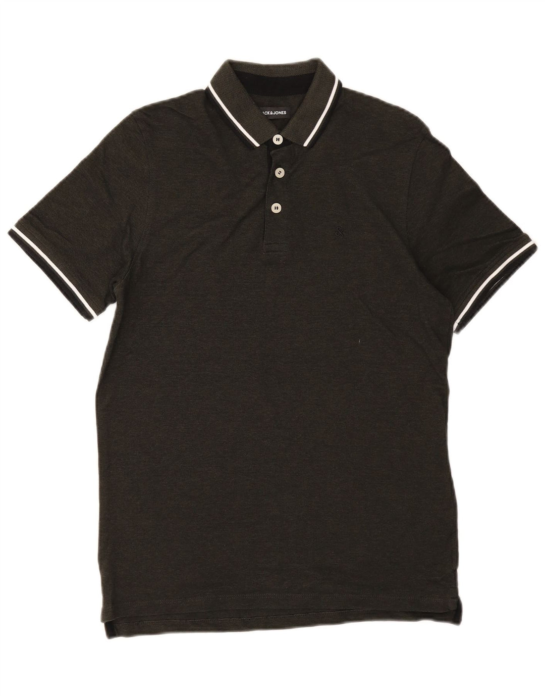 Ανδρικό μπλουζάκι πόλο JACK & JONES Βαμβακερό μεσαίο πράσινο ριγέ