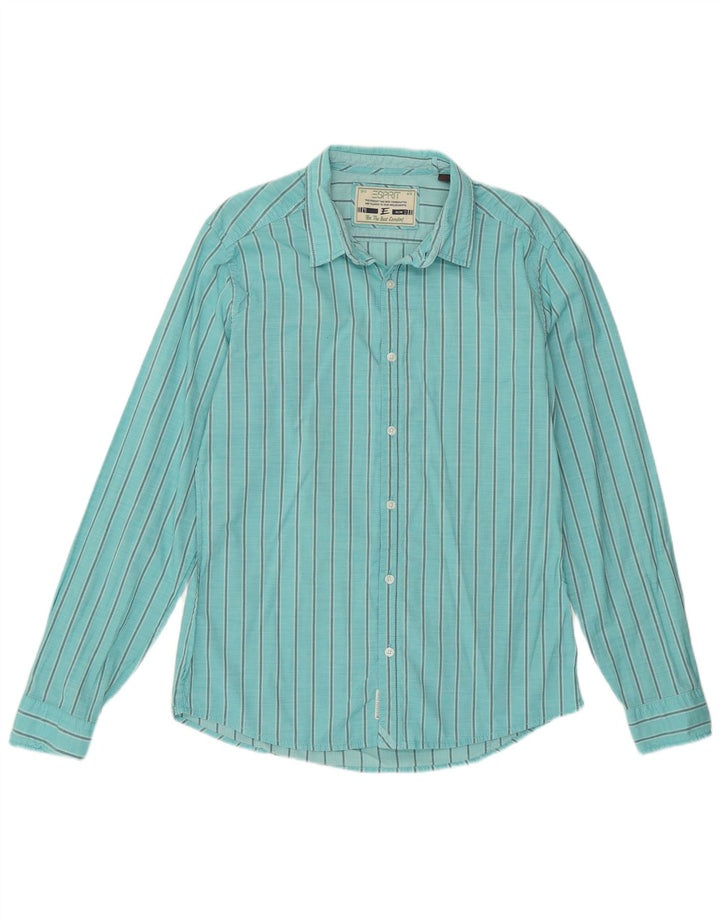 Ανδρικό πουκάμισο ESPRIT Slim Fit Medium Turquoise Pinstripe