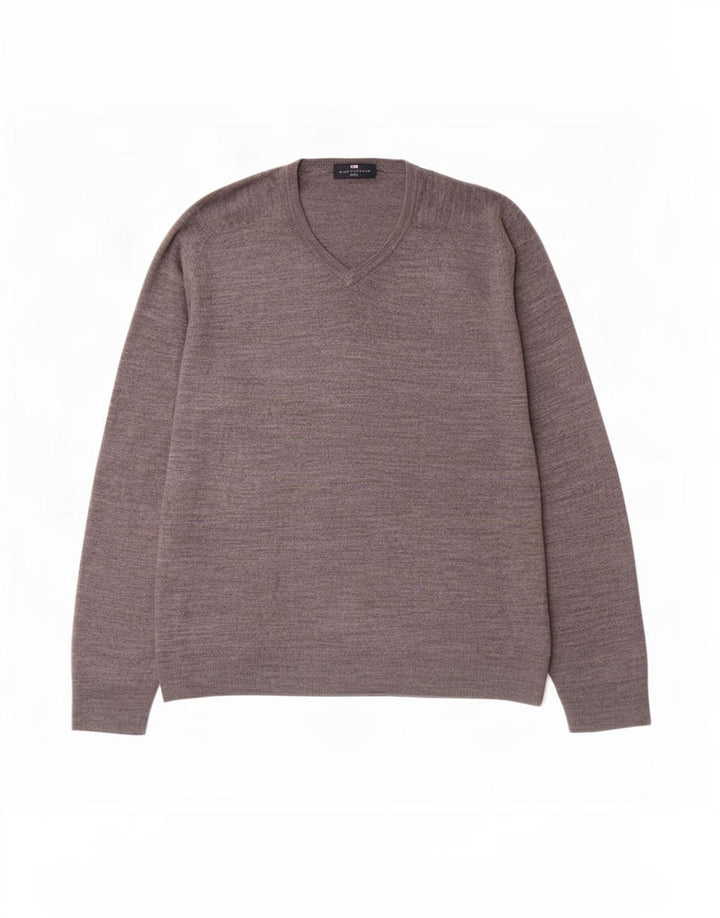 Ανδρικό πουλόβερ Marks & Spencer Blue Harbour με λαιμόκοψη με λαιμόκοψη με μεσαίο γκρι ακρυλικό
