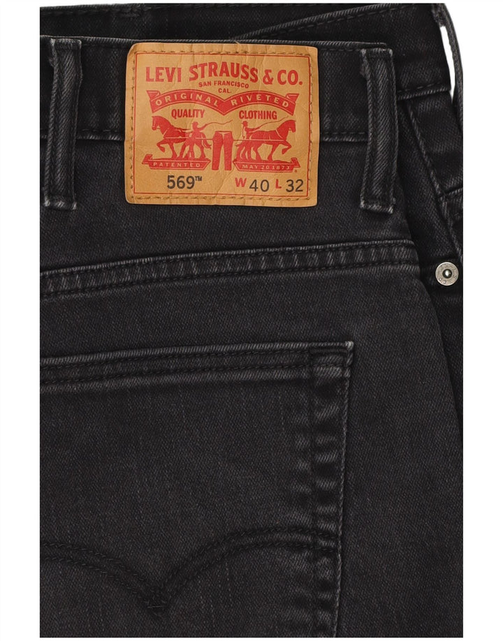LEVI'S Ανδρικό τζιν 569 ίσιο W40 L30 Μαύρο βαμβακερό
