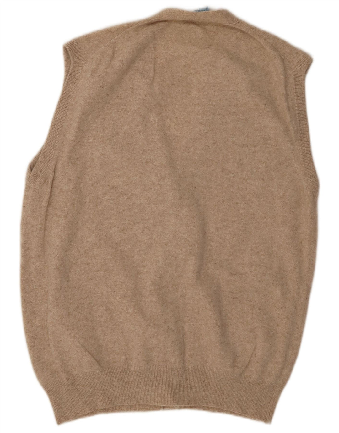 BLUMARINE Γυναικείο αμάνικο πουλόβερ ζακέτα IT 46 Μεγάλο μπεζ μαλλί