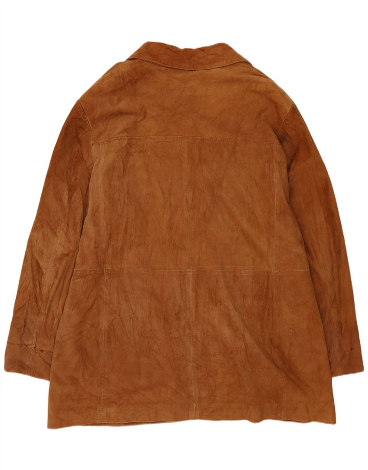 VINTAGE Γυναικείο Σουέντ Πανωφόρι UK 20 2XL Δερμάτινο Μπεζ