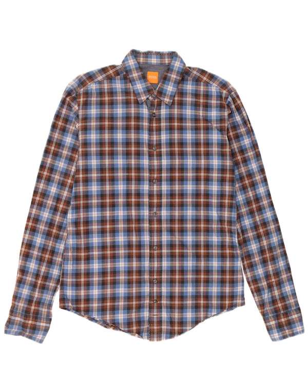 Ανδρικό πουκάμισο HUGO BOSS, μεσαίο μπλε βαμβακερό