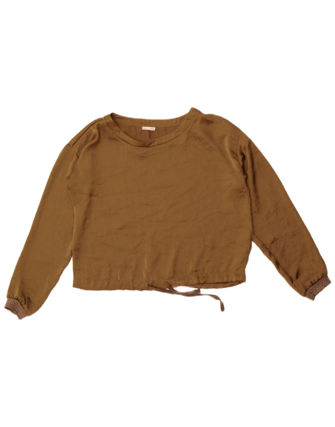 Zara Γυναικεία Μπλούζα Oversized Crop μακρυμάνικη μπλούζα UK 10 Small Khaki