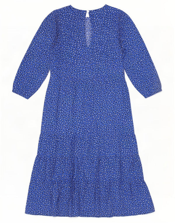 Zara Γυναικείο φόρεμα 3/4 με μανίκια UK 10 Small Blue Spotted