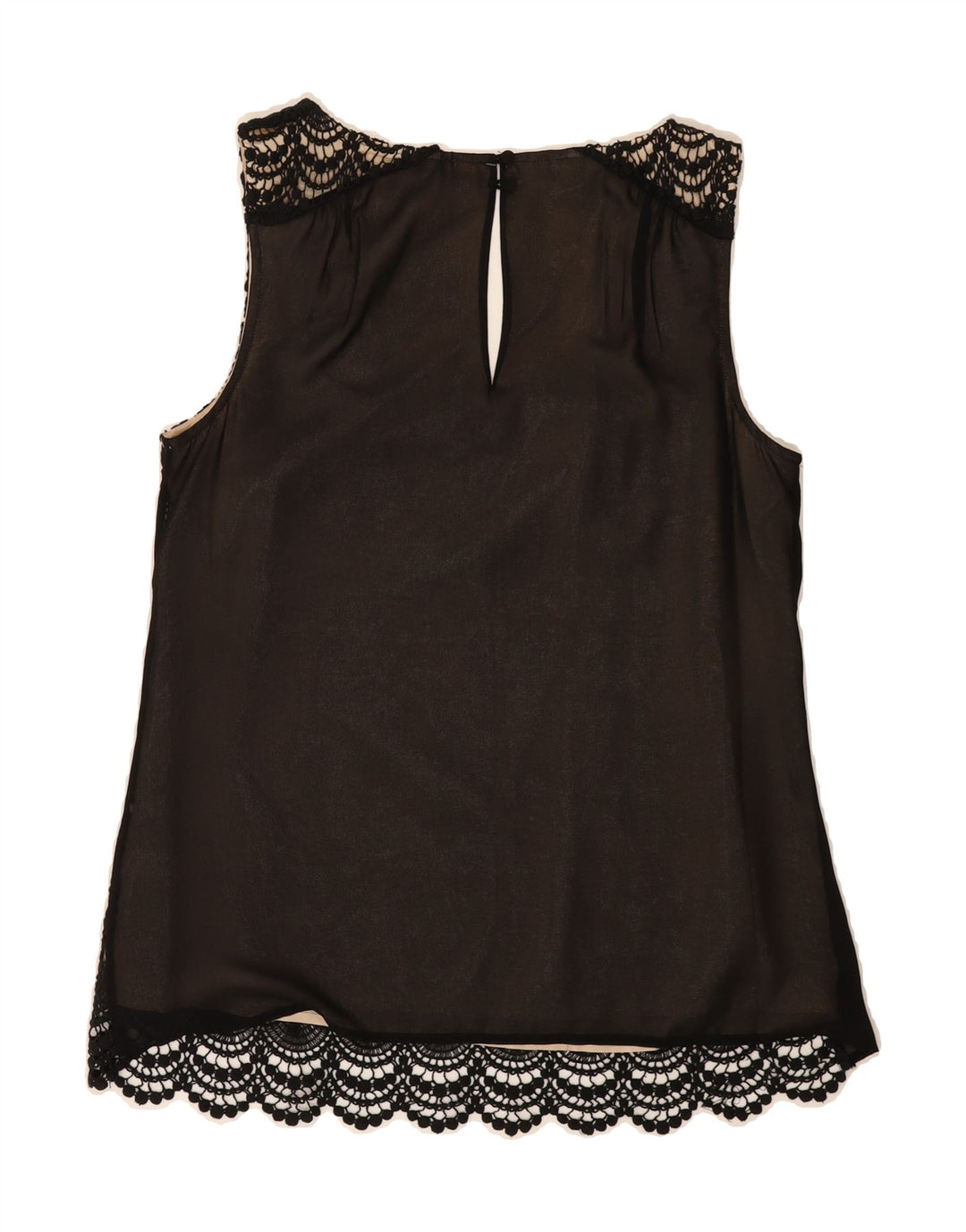 MONSOON Womens Sleeveless Blouse Top UK 14 Large Black Cotton Vintage Monsoon and Second-Hand Monsoon from Messina Hembry 