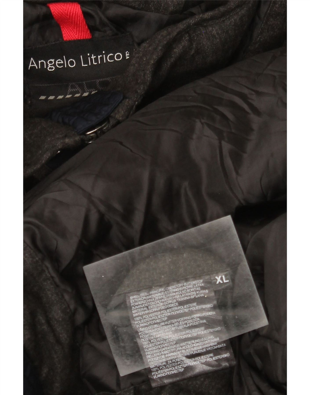 Ανδρικό μπουφάν Angelo Litrico με κουκούλα UK 42 XL Navy Blue Colorblock