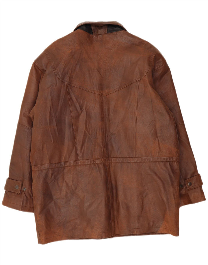 C&A Ανδρικό Δερμάτινο Αντιανεμικό Παλτό UK 42 XL Καφέ Δέρμα