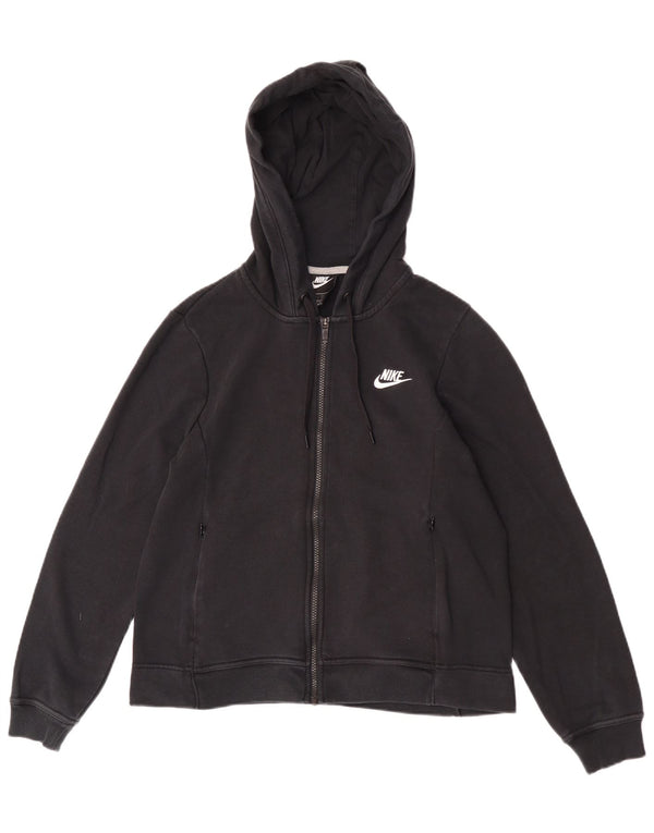 Γυναικείο πουλόβερ Nike με φερμουάρ UK 14 μεσαίο μαύρο βαμβακερό
