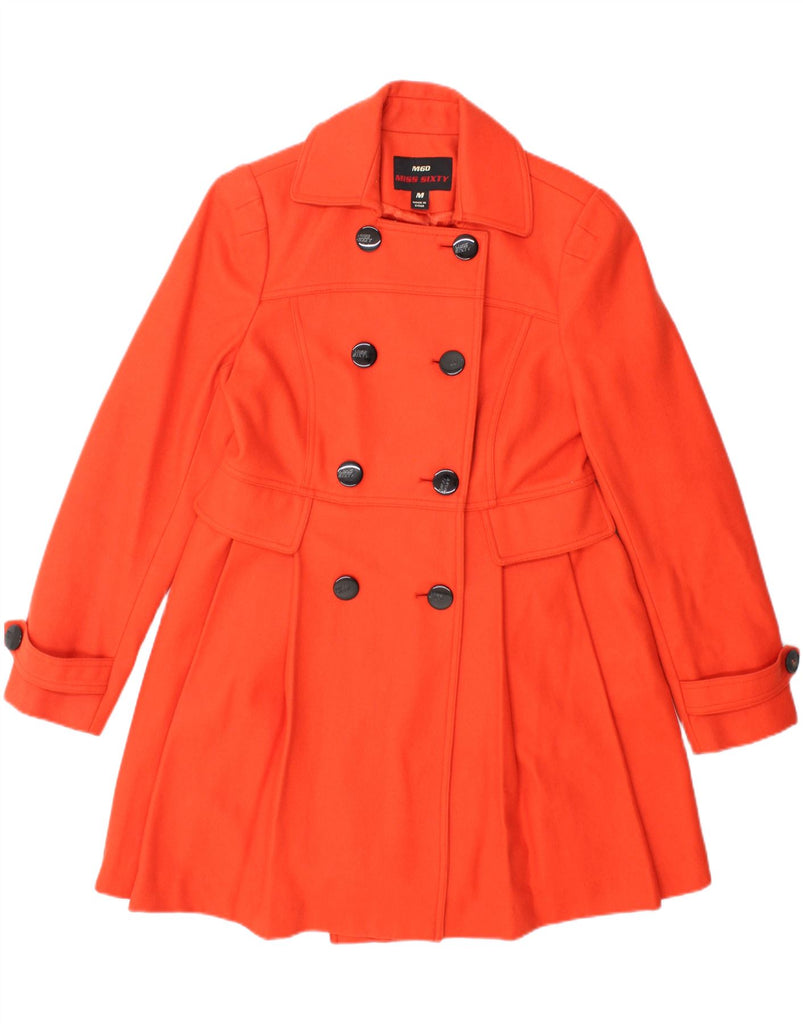 MISS SIXTY Womens Double Breasted Coat UK 14 Medium Orange Wool Vintage Miss Sixty and Second-Hand Miss Sixty from Messina Hembry 
