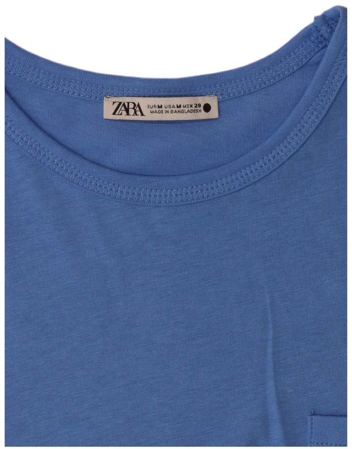 ZARA Womens T-Shirt Top UK 12 Medium Blue