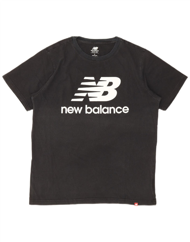 Ανδρικό γραφικό T-Shirt NEW BALANCE Top Large Μαύρο