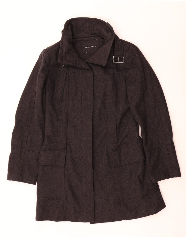Zara Γυναικείο Παλτό UK 14 Large Grey Wool