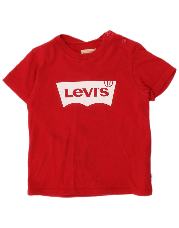 Γραφικό μπλουζάκι LEVI'S Baby Boys Top 18-24 μηνών κόκκινο βαμβακερό