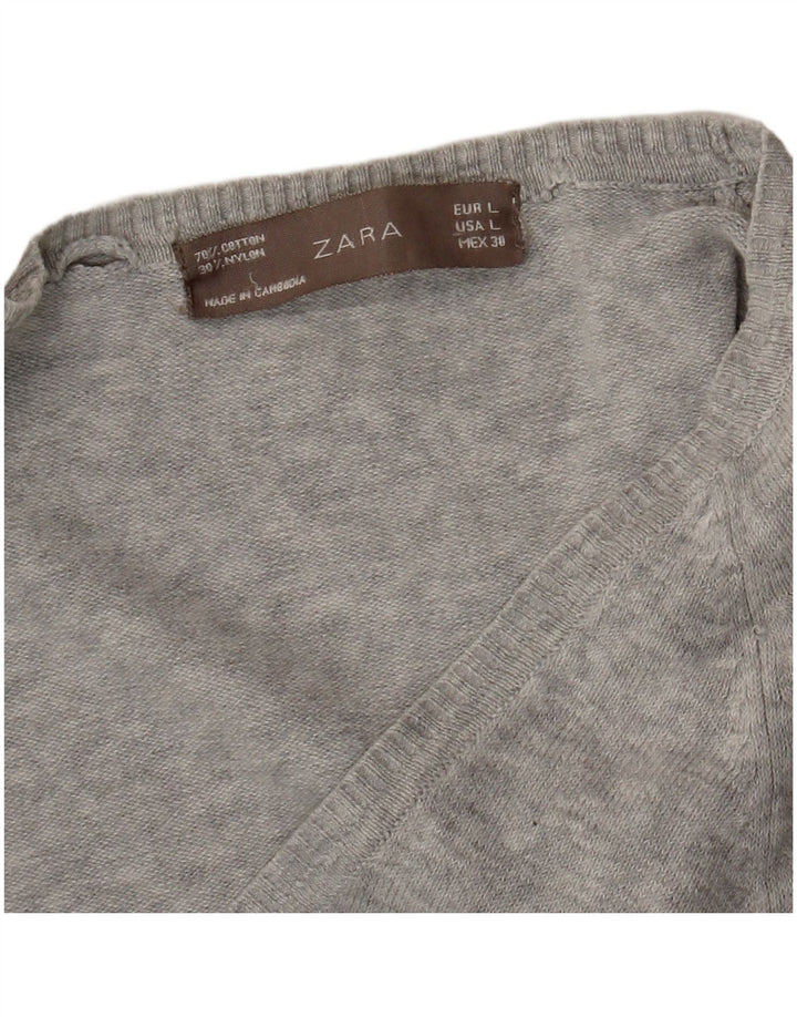 Zara Γυναικεία Ζακέτα UK 14 Large Grey Flecked
