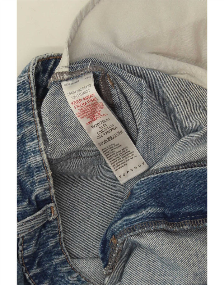 Topshop Γυναικείο τζιν με φλάντζα W30 L32 Μπλε βαμβακερό