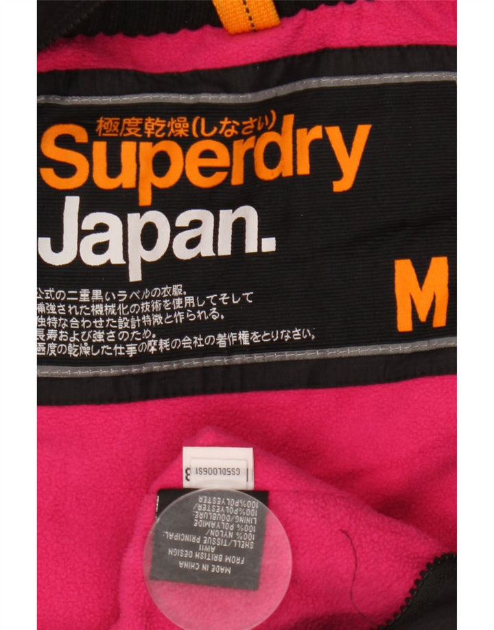 Superdry γυναικείο μπουφάν με κουκούλα αντιανεμικό UK 14 Medium Black Nylon