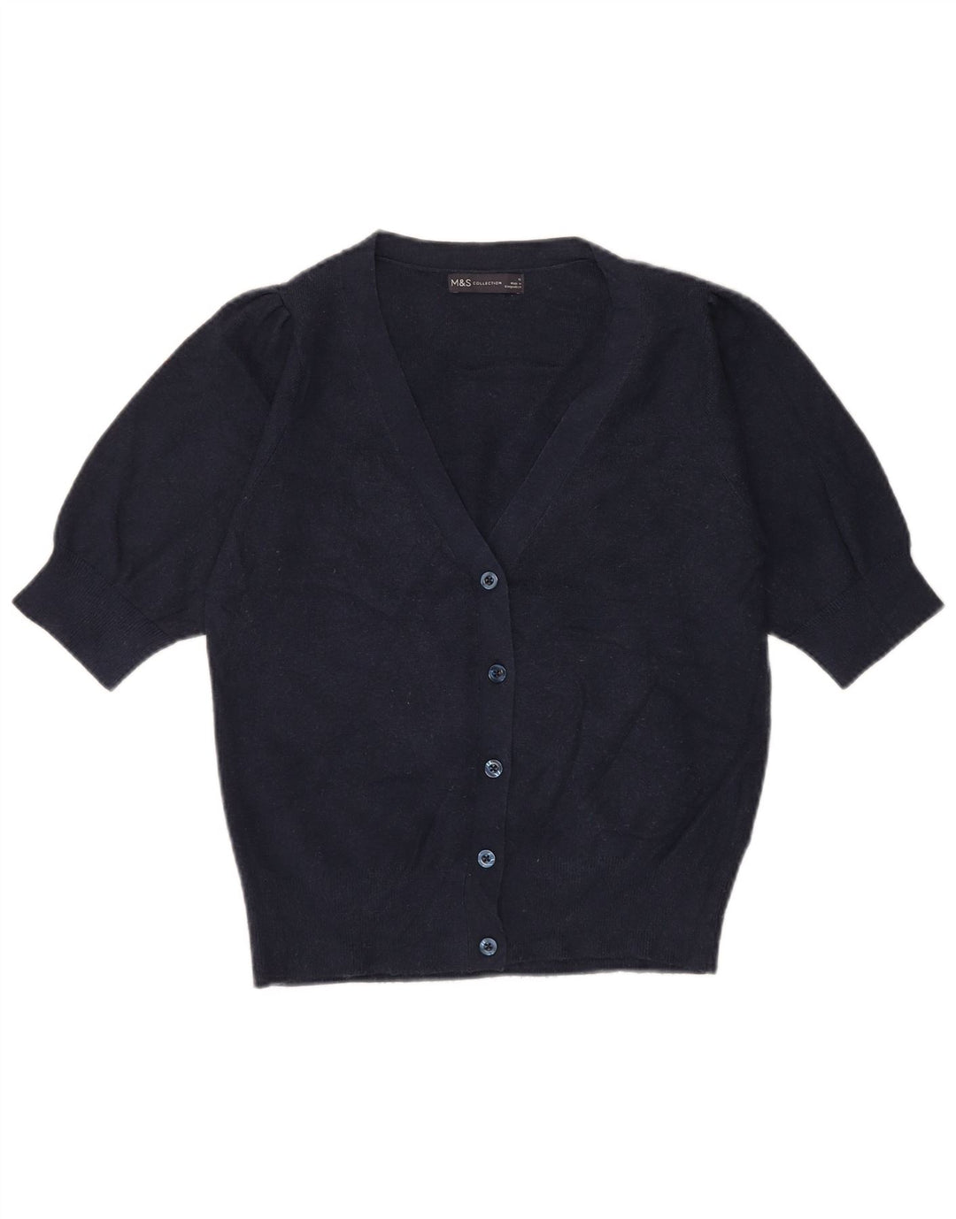 MARKS & SPENCER Womens Cardigan Sweater UK 12 Medium Navy Blue