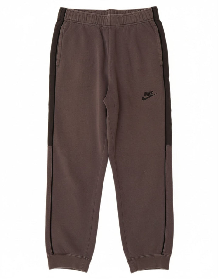 NIKE Boys Tracksuit Trousers Joggers 13-14 Years XL Grey Colourblock